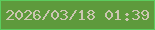文字の大きさ：2、枠の色：5bcd5e、背景の色：5e9a3c、文字の色：cbc6b1 無料ブログパーツのブログ時計