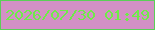 文字の大きさ：5、枠の色：5bcf57、背景の色：d390c5、文字の色：6eec48 無料ブログパーツのブログ時計