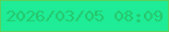 文字の大きさ：5、枠の色：5bd05e、背景の色：1eec96、文字の色：26c66b 無料ブログパーツのブログ時計