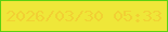 文字の大きさ：4、枠の色：5bd111、背景の色：efe739、文字の色：f1d133 無料ブログパーツのブログ時計