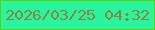 文字の大きさ：4、枠の色：5bd20e、背景の色：2af49d、文字の色：868644 無料ブログパーツのブログ時計
