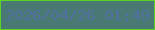 文字の大きさ：1、枠の色：5bd325、背景の色：497973、文字の色：5271a2 無料ブログパーツのブログ時計