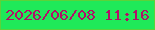 文字の大きさ：5、枠の色：5bd339、背景の色：1fe959、文字の色：b20f68 無料ブログパーツのブログ時計