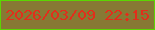 文字の大きさ：4、枠の色：5bd602、背景の色：877934、文字の色：e22e1b 無料ブログパーツのブログ時計