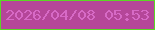 文字の大きさ：2、枠の色：5bd625、背景の色：b54699、文字の色：d76ac6 無料ブログパーツのブログ時計