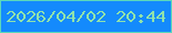 文字の大きさ：1、枠の色：5bd8bb、背景の色：148afc、文字の色：90e3ab 無料ブログパーツのブログ時計