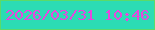 文字の大きさ：1、枠の色：5bdb69、背景の色：2cdcb4、文字の色：e747de 無料ブログパーツのブログ時計