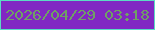 文字の大きさ：4、枠の色：5bdbc4、背景の色：8128c3、文字の色：6fa164 無料ブログパーツのブログ時計