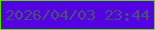 文字の大きさ：3、枠の色：5bdc06、背景の色：5402e1、文字の色：465472 無料ブログパーツのブログ時計