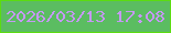 文字の大きさ：3、枠の色：5bdc11、背景の色：5bbd61、文字の色：c698f5 無料ブログパーツのブログ時計