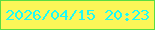文字の大きさ：1、枠の色：5bdc42、背景の色：fcf658、文字の色：1cfbf7 無料ブログパーツのブログ時計