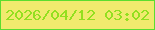 文字の大きさ：1、枠の色：5bdd2f、背景の色：f0ea6e、文字の色：93df20 無料ブログパーツのブログ時計