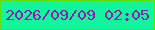 文字の大きさ：4、枠の色：5bde0b、背景の色：10f69c、文字の色：9219b2 無料ブログパーツのブログ時計