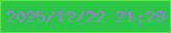 文字の大きさ：1、枠の色：5be243、背景の色：2bc648、文字の色：a376e4 無料ブログパーツのブログ時計