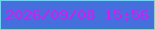 文字の大きさ：2、枠の色：5be8ca、背景の色：466fde、文字の色：d818f7 無料ブログパーツのブログ時計