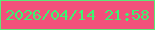 文字の大きさ：5、枠の色：5be977、背景の色：f2517b、文字の色：3af572 無料ブログパーツのブログ時計