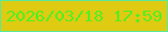 文字の大きさ：5、枠の色：5be998、背景の色：decb12、文字の色：53ee23 無料ブログパーツのブログ時計