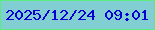 文字の大きさ：5、枠の色：5beb7f、背景の色：82cfd3、文字の色：0601d3 無料ブログパーツのブログ時計