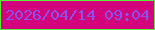 文字の大きさ：5、枠の色：5bed35、背景の色：d2037d、文字の色：8a52eb 無料ブログパーツのブログ時計