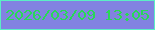 文字の大きさ：4、枠の色：5beec5、背景の色：8282e1、文字の色：28d956 無料ブログパーツのブログ時計