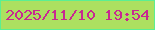 文字の大きさ：3、枠の色：5bef92、背景の色：ace060、文字の色：c82891 無料ブログパーツのブログ時計