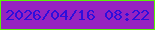 文字の大きさ：4、枠の色：5bf106、背景の色：9623c1、文字の色：2e0edc 無料ブログパーツのブログ時計