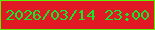 文字の大きさ：1、枠の色：5bf204、背景の色：e01924、文字の色：13e92c 無料ブログパーツのブログ時計