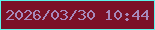 文字の大きさ：3、枠の色：5bf4ea、背景の色：7b1027、文字の色：a788bb 無料ブログパーツのブログ時計