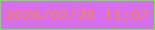 文字の大きさ：5、枠の色：5bf82f、背景の色：d66eee、文字の色：f58158 無料ブログパーツのブログ時計