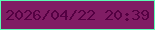 文字の大きさ：4、枠の色：5bfcb4、背景の色：801d64、文字の色：550143 無料ブログパーツのブログ時計