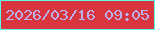 文字の大きさ：4、枠の色：5bfde8、背景の色：d9353e、文字の色：bcb1ed 無料ブログパーツのブログ時計