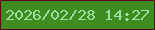 文字の大きさ：1、枠の色：5c001f、背景の色：408c20、文字の色：95e3a0 無料ブログパーツのブログ時計