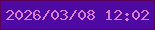 文字の大きさ：3、枠の色：5c0358、背景の色：4e09a2、文字の色：dc7cd1 無料ブログパーツのブログ時計