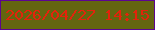 文字の大きさ：4、枠の色：5c0491、背景の色：646510、文字の色：e3230b 無料ブログパーツのブログ時計