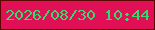 文字の大きさ：1、枠の色：5c0600、背景の色：e11056、文字の色：36da6b 無料ブログパーツのブログ時計