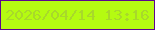 文字の大きさ：1、枠の色：5c068f、背景の色：b5fb11、文字の色：a8d92b 無料ブログパーツのブログ時計