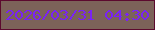 文字の大きさ：1、枠の色：5c092e、背景の色：7c6259、文字の色：7a22f5 無料ブログパーツのブログ時計