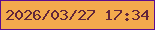文字の大きさ：3、枠の色：5c0d90、背景の色：f3aa4d、文字の色：63263a 無料ブログパーツのブログ時計