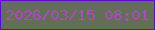 文字の大きさ：4、枠の色：5c0ec2、背景の色：626f55、文字の色：ab49c6 無料ブログパーツのブログ時計