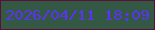文字の大きさ：2、枠の色：5c0f39、背景の色：335944、文字の色：5c33f3 無料ブログパーツのブログ時計