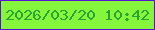 文字の大きさ：3、枠の色：5c0fd6、背景の色：85f63c、文字の色：29a334 無料ブログパーツのブログ時計