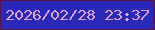 文字の大きさ：2、枠の色：5c1140、背景の色：2829b9、文字の色：e3a3d4 無料ブログパーツのブログ時計