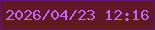 文字の大きさ：2、枠の色：5c1284、背景の色：611825、文字の色：bf67fd 無料ブログパーツのブログ時計