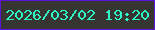 文字の大きさ：5、枠の色：5c14da、背景の色：363531、文字の色：30f7c8 無料ブログパーツのブログ時計
