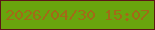 文字の大きさ：3、枠の色：5c1617、背景の色：69a40d、文字の色：a26a17 無料ブログパーツのブログ時計