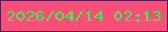 文字の大きさ：2、枠の色：5c1654、背景の色：f84e78、文字の色：4ae558 無料ブログパーツのブログ時計