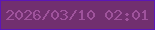 文字の大きさ：2、枠の色：5c16b7、背景の色：712f6f、文字の色：9f539c 無料ブログパーツのブログ時計