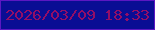 文字の大きさ：4、枠の色：5c17c2、背景の色：0a0d94、文字の色：920e67 無料ブログパーツのブログ時計