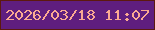 文字の大きさ：2、枠の色：5c190f、背景の色：5f1e7f、文字の色：fbaa92 無料ブログパーツのブログ時計