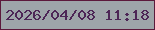 文字の大きさ：2、枠の色：5c193b、背景の色：9ea5a9、文字の色：4d2656 無料ブログパーツのブログ時計